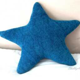 Coastal Pillow Star Shaped Beach Themed Home Decor Nautical House Floor Handmade Blue Throw Nursery - thumbnail 3