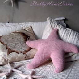 Coastal Pillow Star Shaped Beach Themed Home Decor Nautical House Floor Handmade Blue Throw Nursery - thumbnail 4