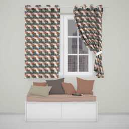 Watercolor Fantasy Mushrooms Floral Seamless Pattern Readymade Eyelet Ring Top Thermal 100% Blackout Curtains - thumbnail 1
