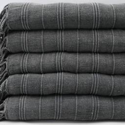 "stone Washed Peshtemal, Turkish Towel, Black Towel, Bohemian Towel, 33""x65" - thumbnail 2