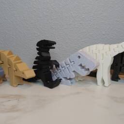 Flexible Dinosaur Toy Set 3D Printed Montessori Sensory - thumbnail 4