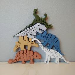 Flexible Dinosaur Toy Set 3D Printed Montessori Sensory - thumbnail 1