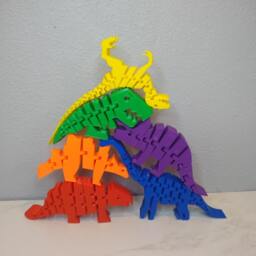 Flexible Dinosaur Toy Set 3D Printed Montessori Sensory - thumbnail 2