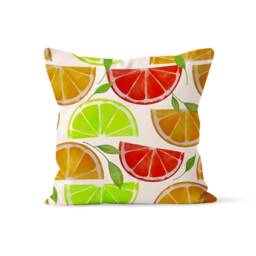 Lemon Citrus Yellow Cushion Cover, Grapefruit Lime Accent, Fresh Fruit Kitchen Decor Theme Pillow Case - thumbnail 3