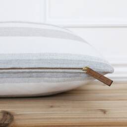 Patio Pillow Cover Outdoor Decorative Gray Striped Cushion Coastal Grey Stripe - Millie - thumbnail 3