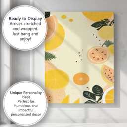 Minimalist Citrus Fruit Border Kitchen Illustration Canvas Wall Art Print Decor Picture Ready To Hang - thumbnail 3