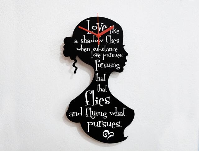 Motivational Quotes On Woman Silhouette - Wall Clock - image 1