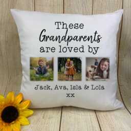 "Personalised Grandparents Photo Cushion - ""These Are Loved By" - thumbnail 3