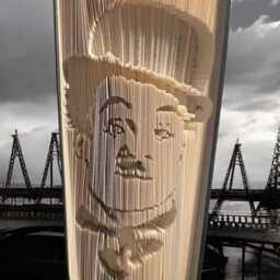 Charlie Chaplin Sculpture Book Art - Famous Portrait Design - thumbnail 2