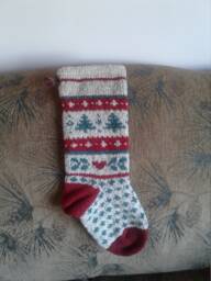 Hand Knitted Christmas Stocking