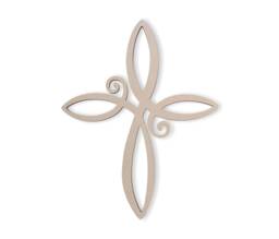 Unfinished Wooden Floral Cross Mdf Wall Art Decor - thumbnail 1