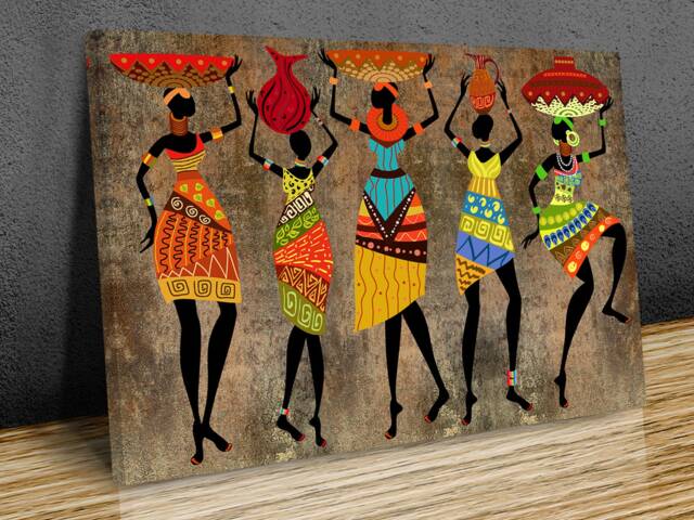Masai African Ladies Sepia Wall Art, Hangings , Home D??cor Art Canvas Print Mounted - image 1