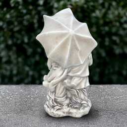 Stone Kids With Umbrella Sculpture Outdoor Children Statue Concrete Boy & Girl Ornament Children Lover Gift Memorial Decoration - thumbnail 4