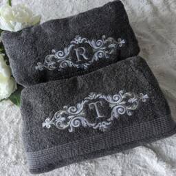 Personalised Embroidered Cotton Bath Towel - Monogrammed Luxury Soft - thumbnail 3