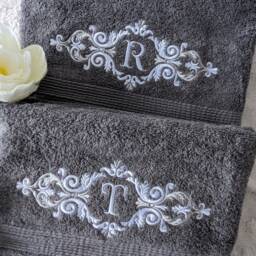 Personalised Embroidered Cotton Bath Towel - Monogrammed Luxury Soft - thumbnail 4