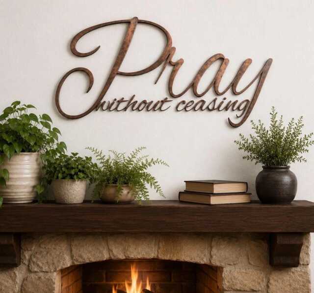 Prayer Wall Art Metal Sign Steel Words Christian Home Office Display Faith Inspirational Scripture Piece Religious Gift Men - image 1