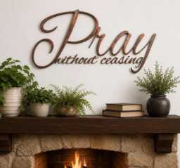 Prayer Wall Art Metal Sign Steel Words Christian Home Office Display Faith Inspirational Scripture Piece Religious Gift Men - thumbnail 1