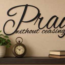 Prayer Wall Art Metal Sign Steel Words Christian Home Office Display Faith Inspirational Scripture Piece Religious Gift Men - thumbnail 2