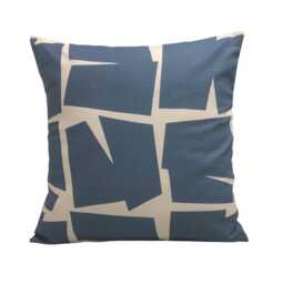Abstract Geometric Print Indigo Blue Cushion Cover 16 - thumbnail 1