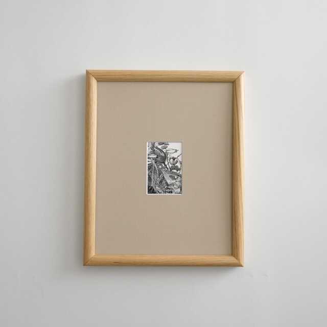 16x20 Oak Picture Frame With Mat Off Center Custom Opening Size - image 1