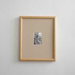 16x20 Oak Picture Frame With Mat Off Center Custom Opening Size - thumbnail 1