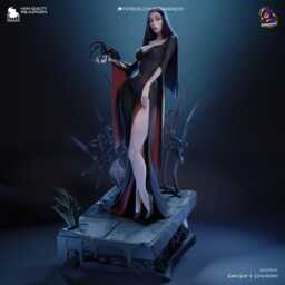 The Matron & Maiden - Gothic Duo Dark Academia Horror Wednesday & Morticia Resin Figure 16K - thumbnail 3