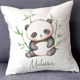 Personalised Panda Cushion Gift , Printed Name Design Throw Pillow For Girls Boys Bedroom Christmas - thumbnail 3