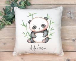 Personalised Panda Cushion Gift , Printed Name Design Throw Pillow For Girls Boys Bedroom Christmas - thumbnail 1