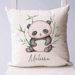 Personalised Panda Cushion Gift , Printed Name Design Throw Pillow For Girls Boys Bedroom Christmas - thumbnail 2
