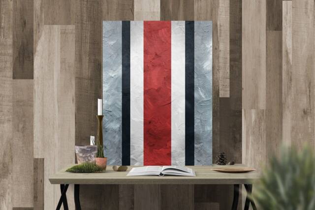Scarlet & Gray Impasto Art Cleveland Wall Decor - image 1