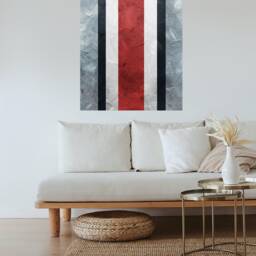 Scarlet & Gray Impasto Art Cleveland Wall Decor - thumbnail 4