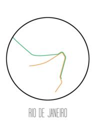 Rio De Janeiro, Brazil - Minimalist Metro Subway Art Print Metr?? - thumbnail 3