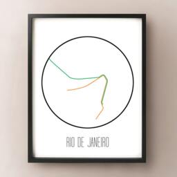 Rio De Janeiro, Brazil - Minimalist Metro Subway Art Print Metr?? - thumbnail 2