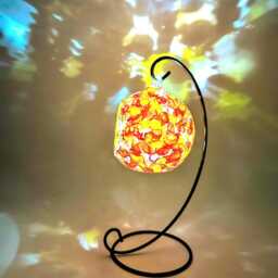 Abstract Summer Colours Glass Candle Holder, Hand Painted, Home Decor - thumbnail 2