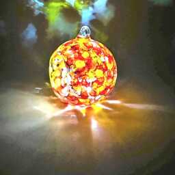 Abstract Summer Colours Glass Candle Holder, Hand Painted, Home Decor - thumbnail 3