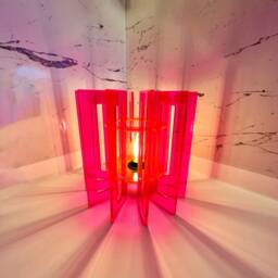 Art Deco Pink Neon Table Lamp Acrylic Home Decor - 30cm - thumbnail 1