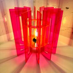 Art Deco Pink Neon Table Lamp Acrylic Home Decor - 30cm - thumbnail 3
