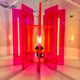 Art Deco Pink Neon Table Lamp Acrylic Home Decor - 30cm - thumbnail 2