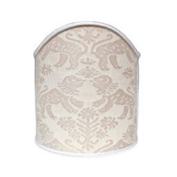Pair Of Wall Sconce Clip-On Shield Shades Fortuny Fabric Monotones Richelieu Pattern Half Lampshade - Handmade in Italy - thumbnail 3