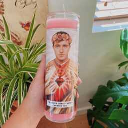 Saint Mescal Prayer Candle Scented Vegan Soy Wax, 120Hr Burn