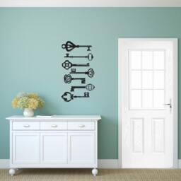 Vintage Keys Wall Decal - Decorative Vinyl Art Stickers - thumbnail 3