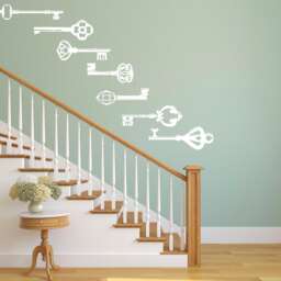 Vintage Keys Wall Decal - Decorative Vinyl Art Stickers