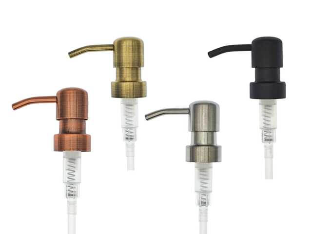 Spare Soap Dispenser Pumps - Metal Vintage Style 28mm Neck Four Colours To Choose From - image 1