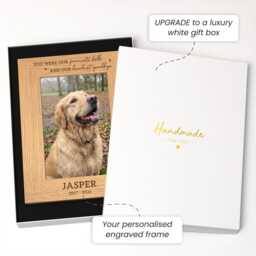 Pet Memorial Photo Frame - Personalised Engraved Wood Picture Gift - thumbnail 2