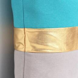 Gold Pillow Cover, Turquoise & Stone Colorblock Design - All Sizes, Home Gifts For You - thumbnail 2