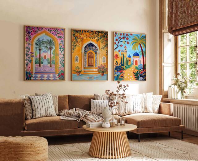 Set Of 3 Uae Poster, Dubai Abu Dhabi Middle East Luxury Wall Decor, Art, Travel Print - image 1