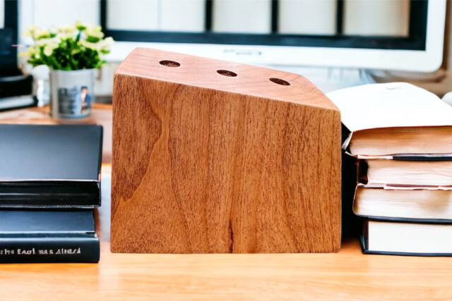 Mid-Century Ash Pencil Holder - image 1