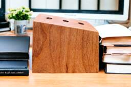 Mid-Century Ash Pencil Holder - thumbnail 1
