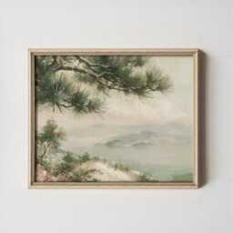 Mountain Meadow Poster, Pine Landscape Print, Nature Wall Art, Paper - thumbnail 4