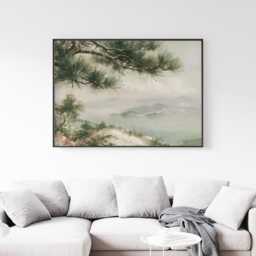 Mountain Meadow Poster, Pine Landscape Print, Nature Wall Art, Paper - thumbnail 3